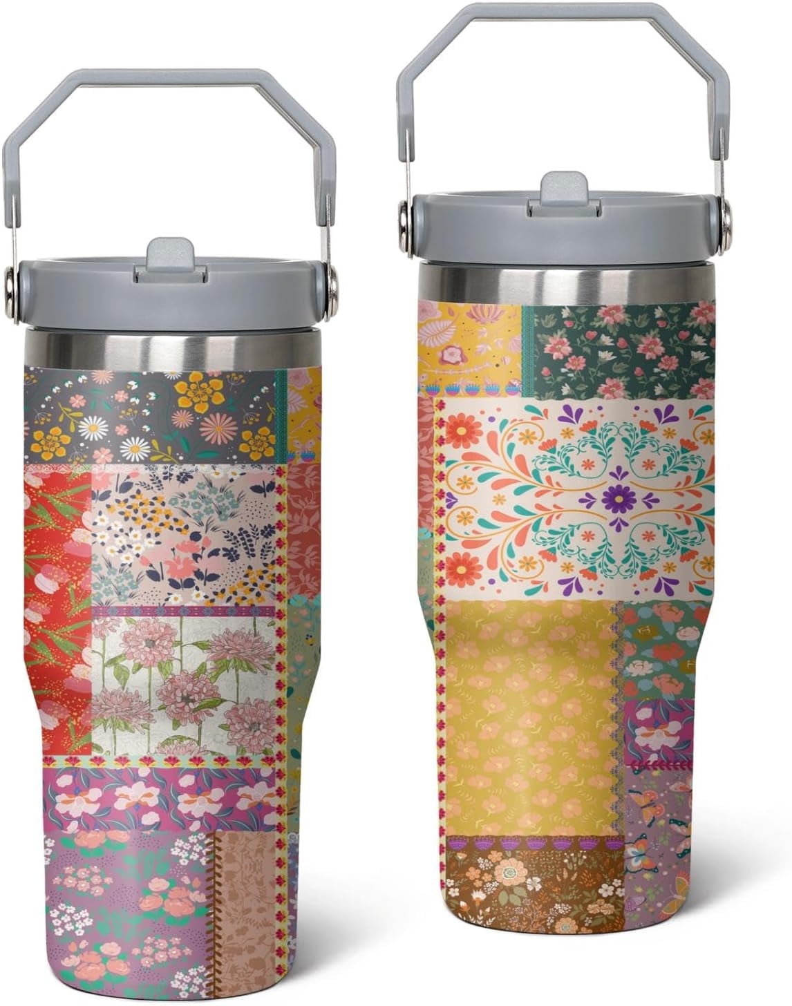 Herobuddy™ 30oz Tie Dye Print Tumbler with Handle Flip Straw Tie Dye - Insulated Travel Coffee Mug