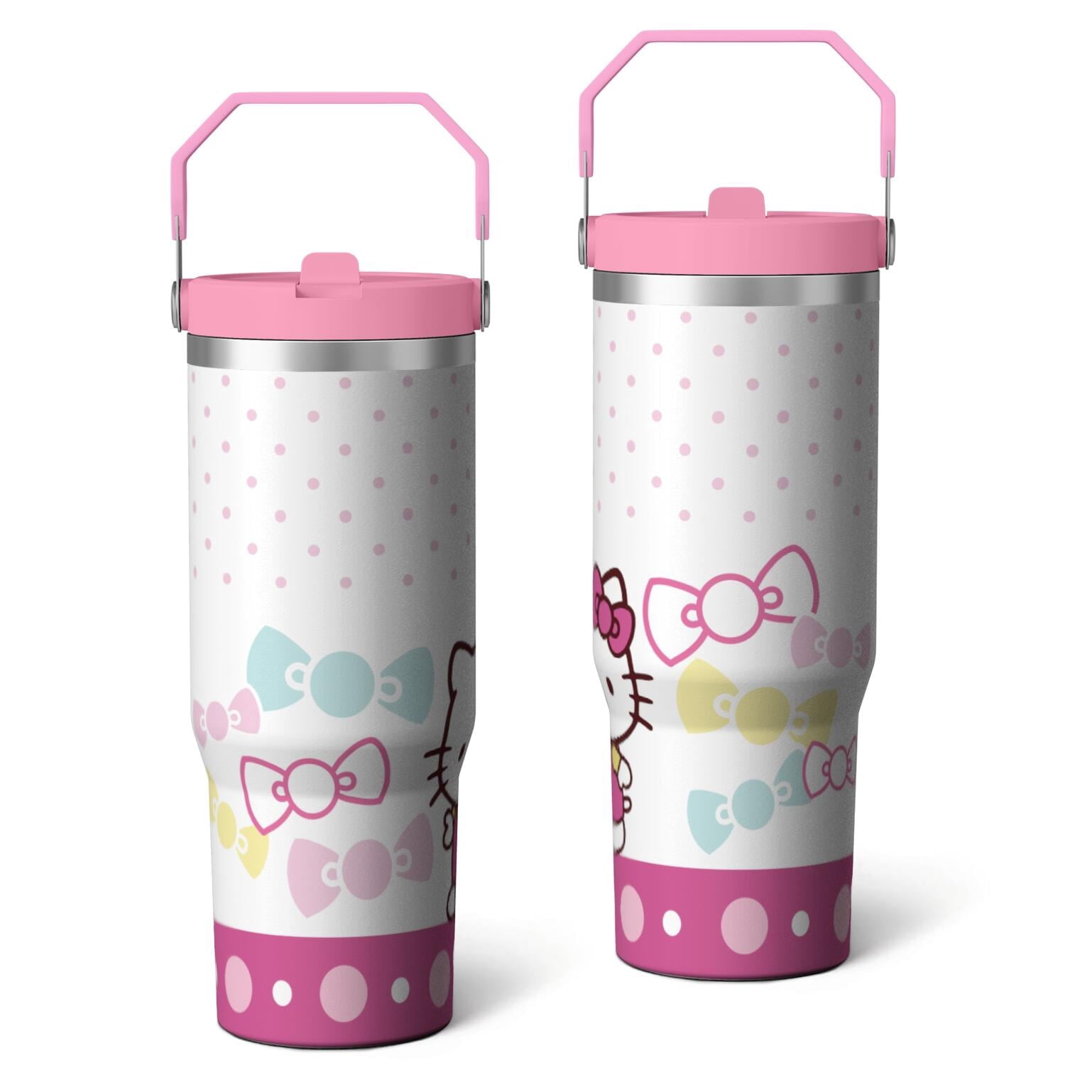 Herobuddy™ 30oz Hello Kawaii Cat Cute Stainless Steel Tumbler with Lid - Reusable Stainless Steel Cup