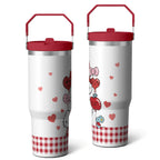 Herobuddy™ 30oz Hello Kawaii Cat Cute Stainless Steel Tumbler with Lid - Reusable Stainless Steel Cup