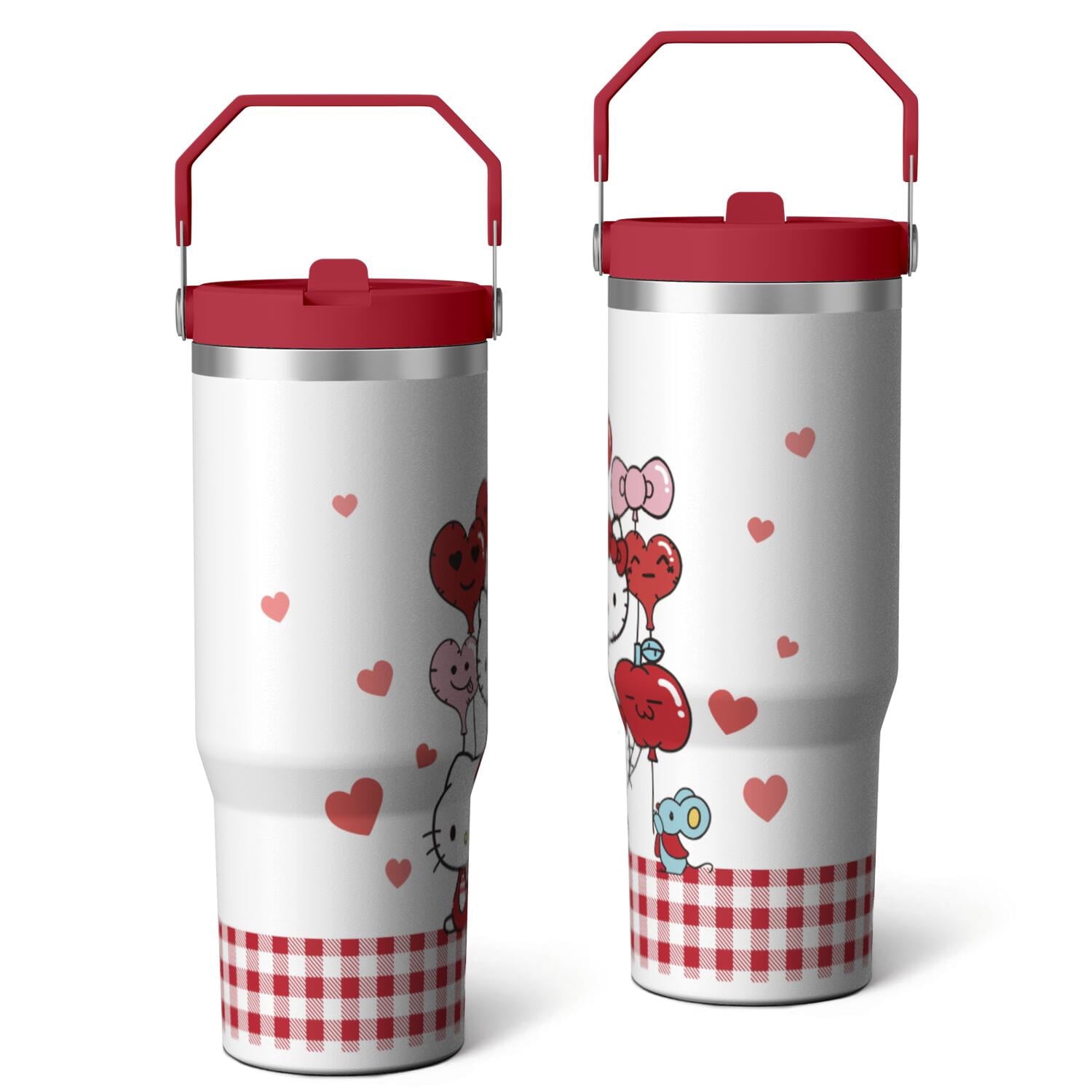 Herobuddy™ 30oz Hello Kawaii Cat Cute Stainless Steel Tumbler with Lid - Reusable Stainless Steel Cup