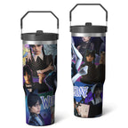 Herobuddy™ 30oz Wednesday Girl Stainless Steel Tumbler with Lid and Straw,Wednesday Stuff - Reusable Stainless Steel Cup