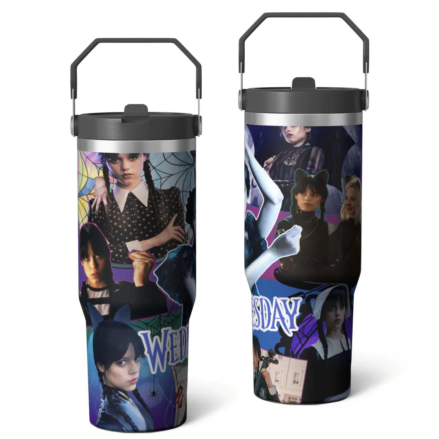 Herobuddy™ 30oz Wednesday Girl Stainless Steel Tumbler with Lid and Straw,Wednesday Stuff - Reusable Stainless Steel Cup
