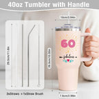 60th Birthday Gifts for Women Her, 1966 60th Birthday Decorations for Woman, Turning 60 Year Old Gifts For Women Mom Wife Grandma, 60 th Birthday Ideas, 40oz Tumbler Cup