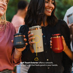 RTIC 18 oz Ceramic Lined Insulated Happy Hour Pint Tumbler, Leak Resistant Lid, Soft-Touch Exterior, Dark Midnight Dust