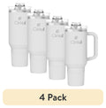 (4 pack) Cirkul 40oz All-Day StrawSip Double-Wall Insulated Stainless Steel Tumbler with Handle, Fog (Light Gray)