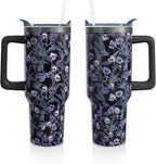 Herobuddy™ 40 Oz Tumbler with Handle and Straw, Cute Stainless Steel Double - Reusable Stainless Steel Cup