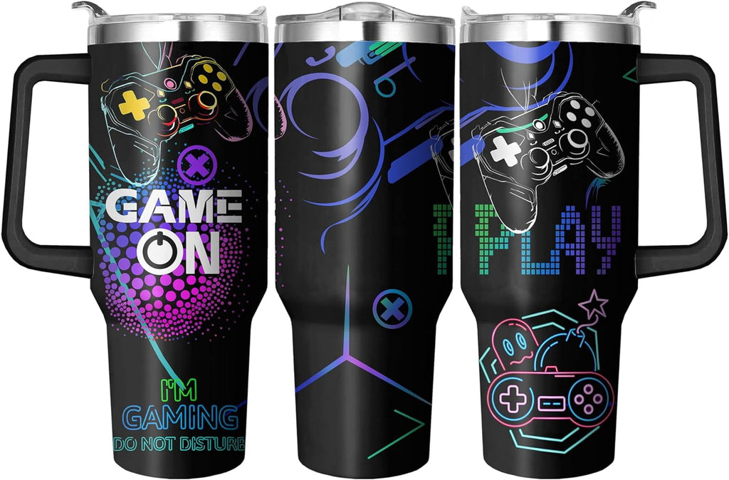 Herobuddy™ 40 Oz Tumbler with Handle and Straw, Double Wall Coffee Travel - Insulated Travel Coffee Mug