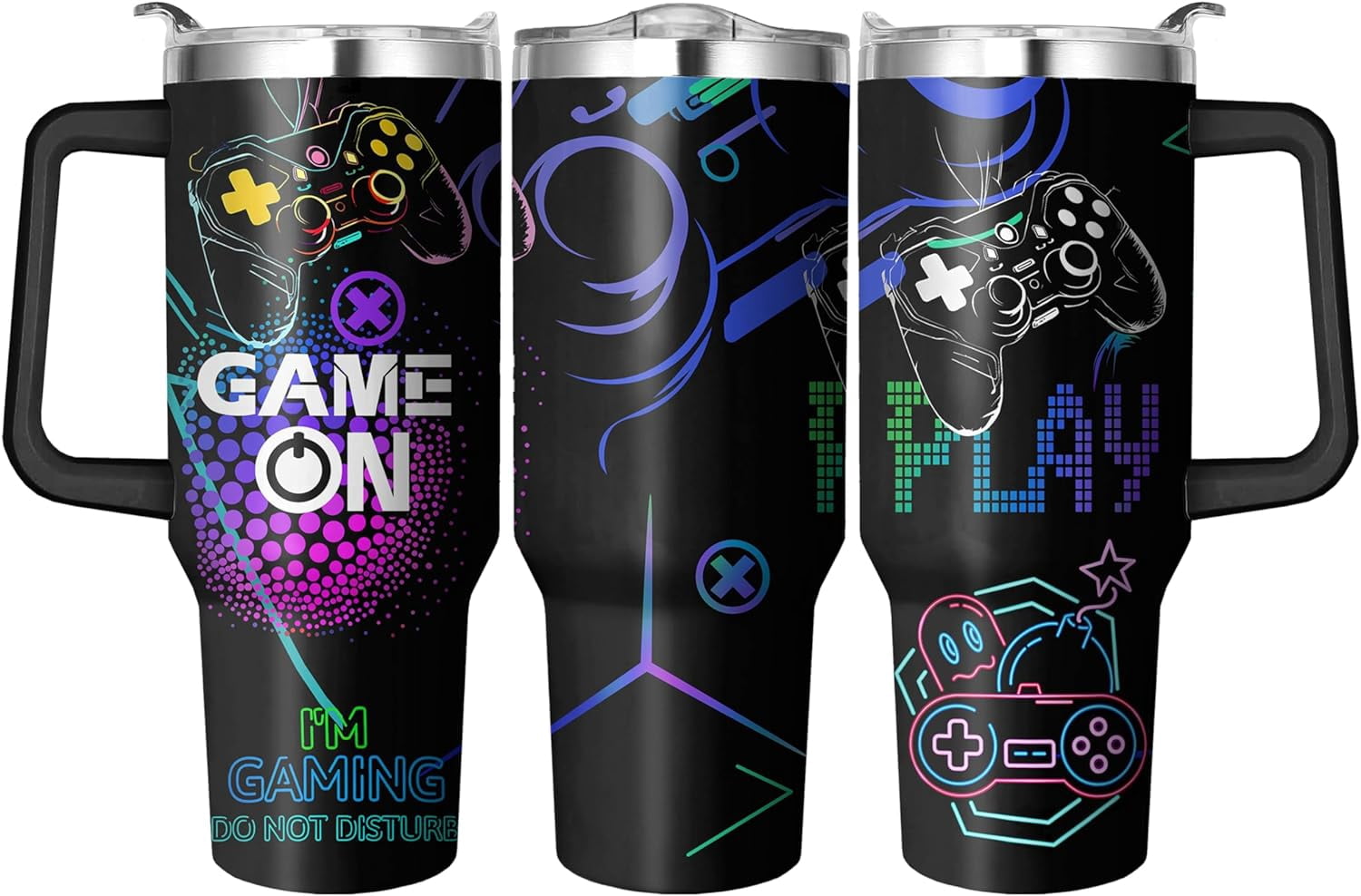 Herobuddy™ 40 Oz Tumbler with Handle and Straw, Double Wall Coffee Travel - Insulated Travel Coffee Mug
