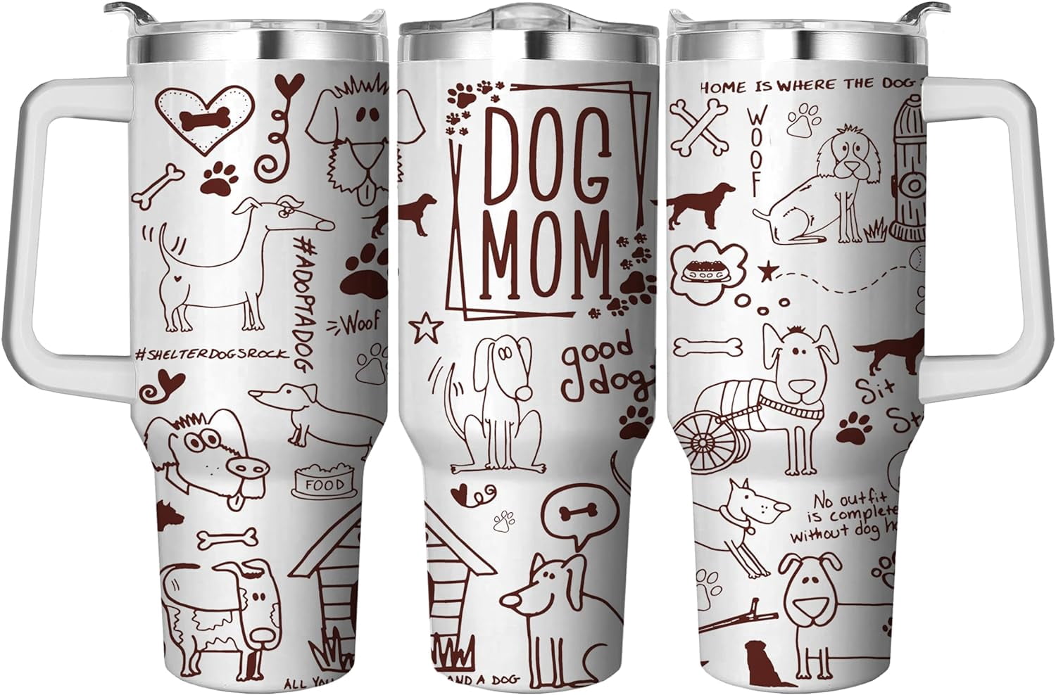 Herobuddy™ 40 Oz Tumbler with Handle and Straw, Double Wall Coffee Travel - Insulated Travel Coffee Mug