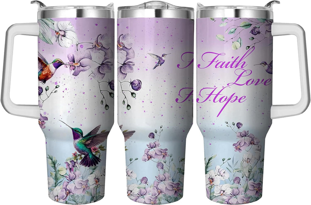 Herobuddy™ 40 Oz Tumbler with Handle and Straw, Double Wall Coffee Travel - Insulated Travel Coffee Mug