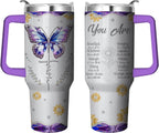 40 Oz Tumbler with Handle and Straw, Double Wall Coffee Travel Mug Spill Proof Leak Proof, Reusable Insulated Water Bottle 40 Oz, Stainless Steel Cup with Handle and Straw Gifts for Women