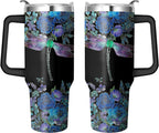 Herobuddy™ 40 Oz Tumbler with Handle and Straw, Double Wall Coffee Travel - Insulated Travel Coffee Mug