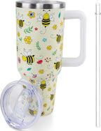 Herobuddy™ 40 oz Frog Mushroom Tumbler with Handle and Straw, Travel Mug - Leakproof Insulated Water Bottle