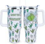 Herobuddy™ 40 oz Cute Strawberry Cow Tumbler with Handle and Straw, Stainless - Reusable Stainless Steel Cup