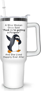 Herobuddy™ 40 oz Penguin Tumbler with Handle Gifts for Penguin Lover 40oz - Insulated Travel Coffee Mug