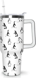 Herobuddy™ 40 oz Penguin Tumbler with Handle Gifts for Penguin Lover 40oz - Insulated Travel Coffee Mug