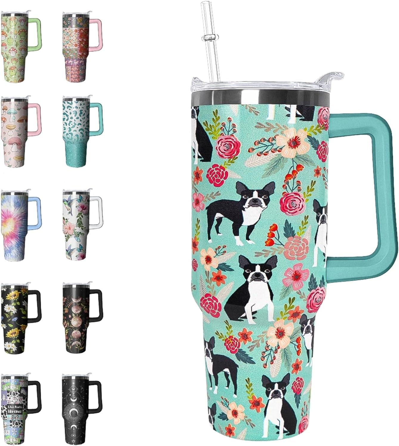 Herobuddy™ 40 oz Tumbler with Handle and Straw Leak Proof Tumbler 40 - Reusable Stainless Steel Cup