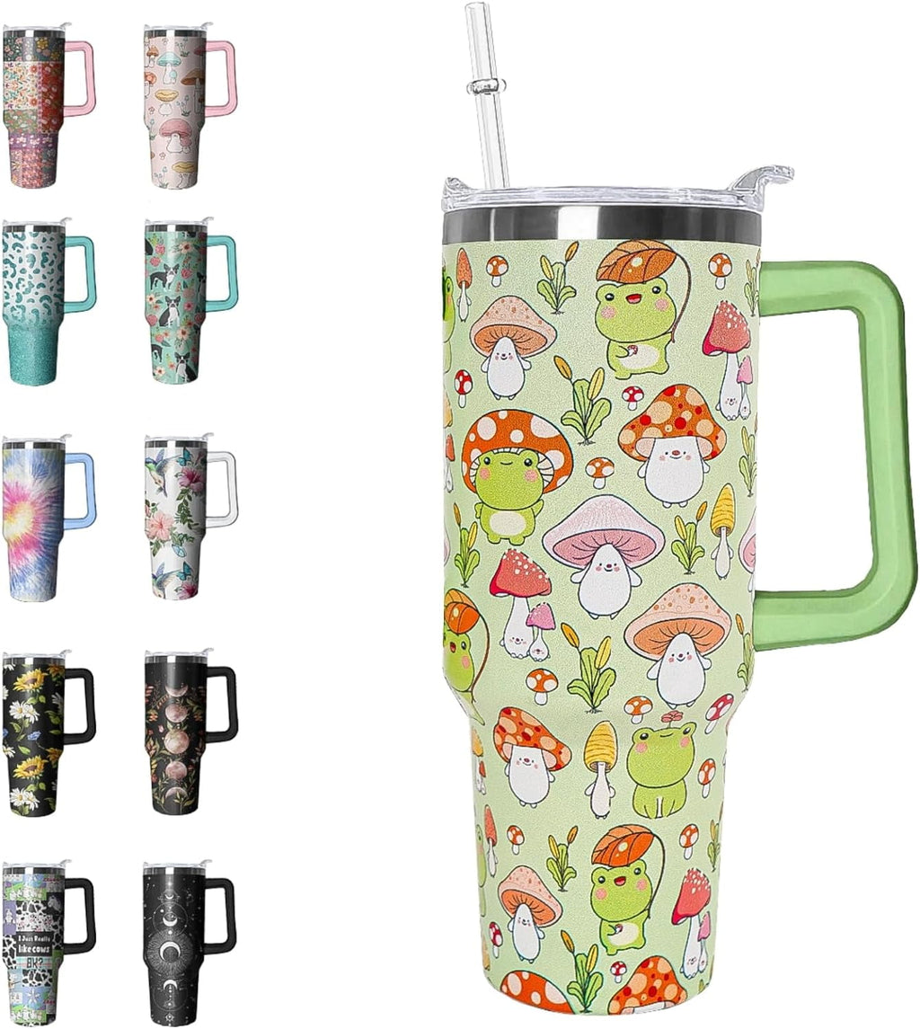 Herobuddy™ 40 oz Tumbler with Handle and Straw Leak Proof Tumbler 40 - Reusable Stainless Steel Cup