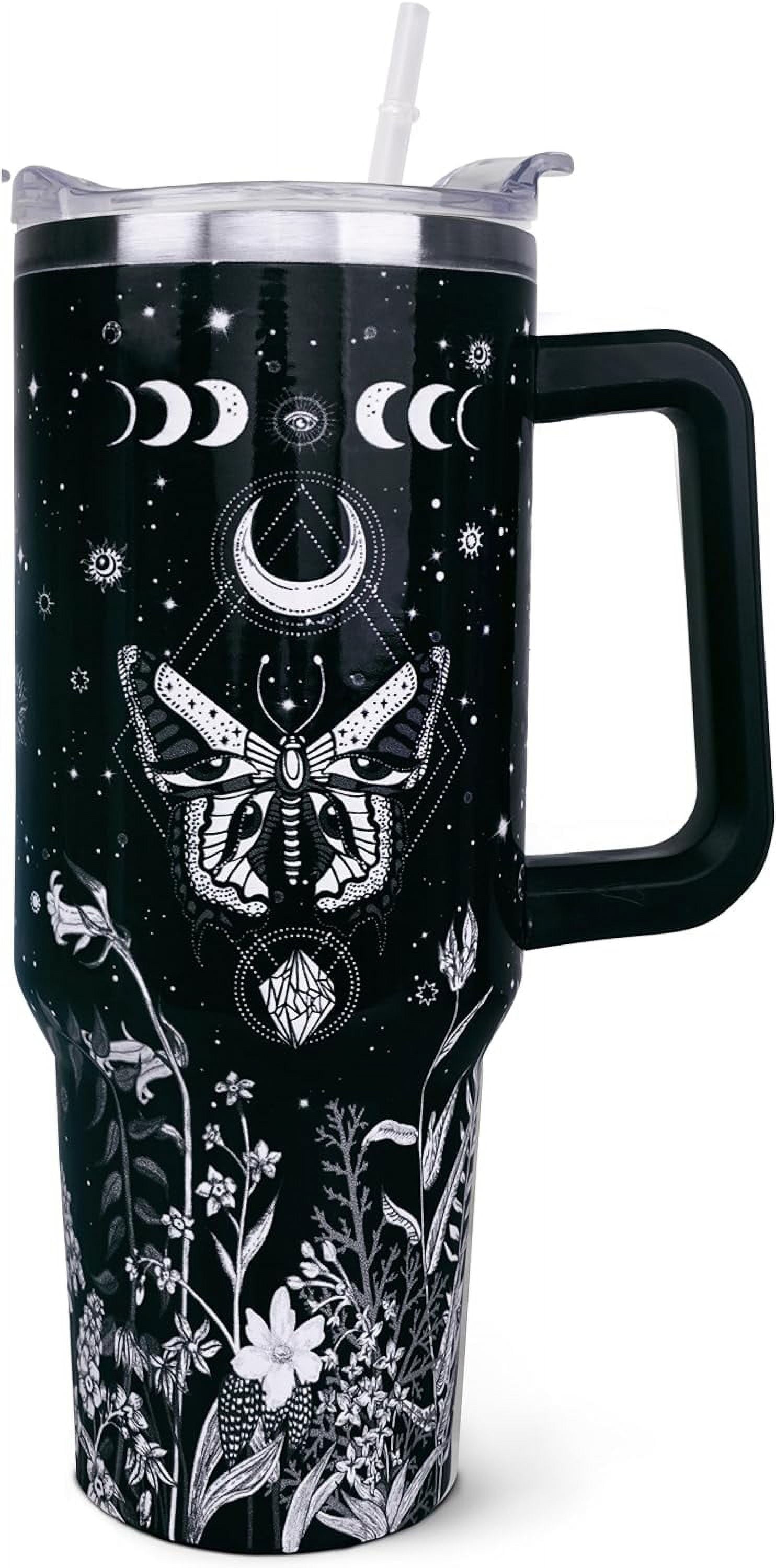 Herobuddy™ 40 oz Tumbler with Handle and Straw, Highland Cow Tumbler - Insulated Travel Tumbler Cup