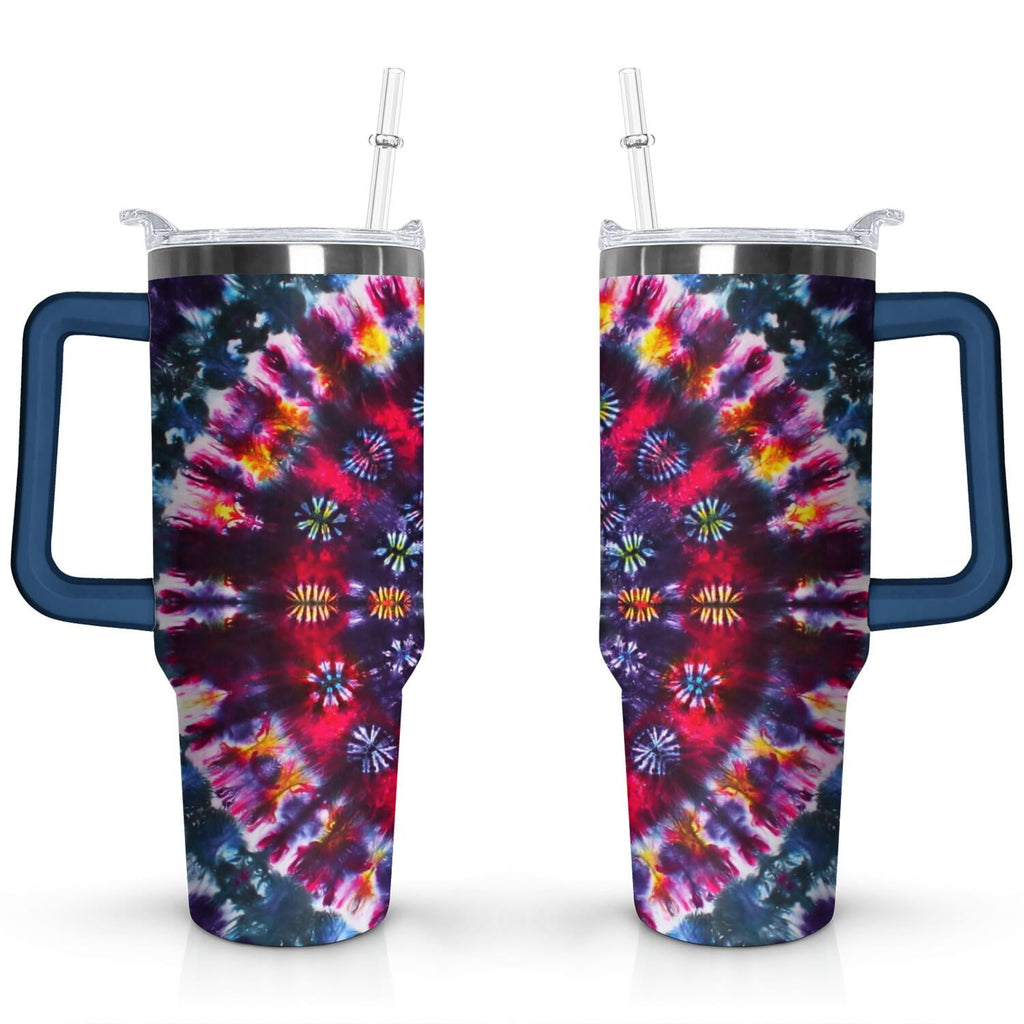 Herobuddy™ 40oz Boho Tie Dye Stainless Steel Flip Straw Tumbler Spill Proof - Reusable Stainless Steel Cup