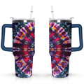 Herobuddy™ 40oz Boho Tie Dye Stainless Steel Flip Straw Tumbler Spill Proof - Reusable Stainless Steel Cup