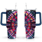 Herobuddy™ 40oz Boho Tie Dye Stainless Steel Flip Straw Tumbler Spill Proof - Reusable Stainless Steel Cup