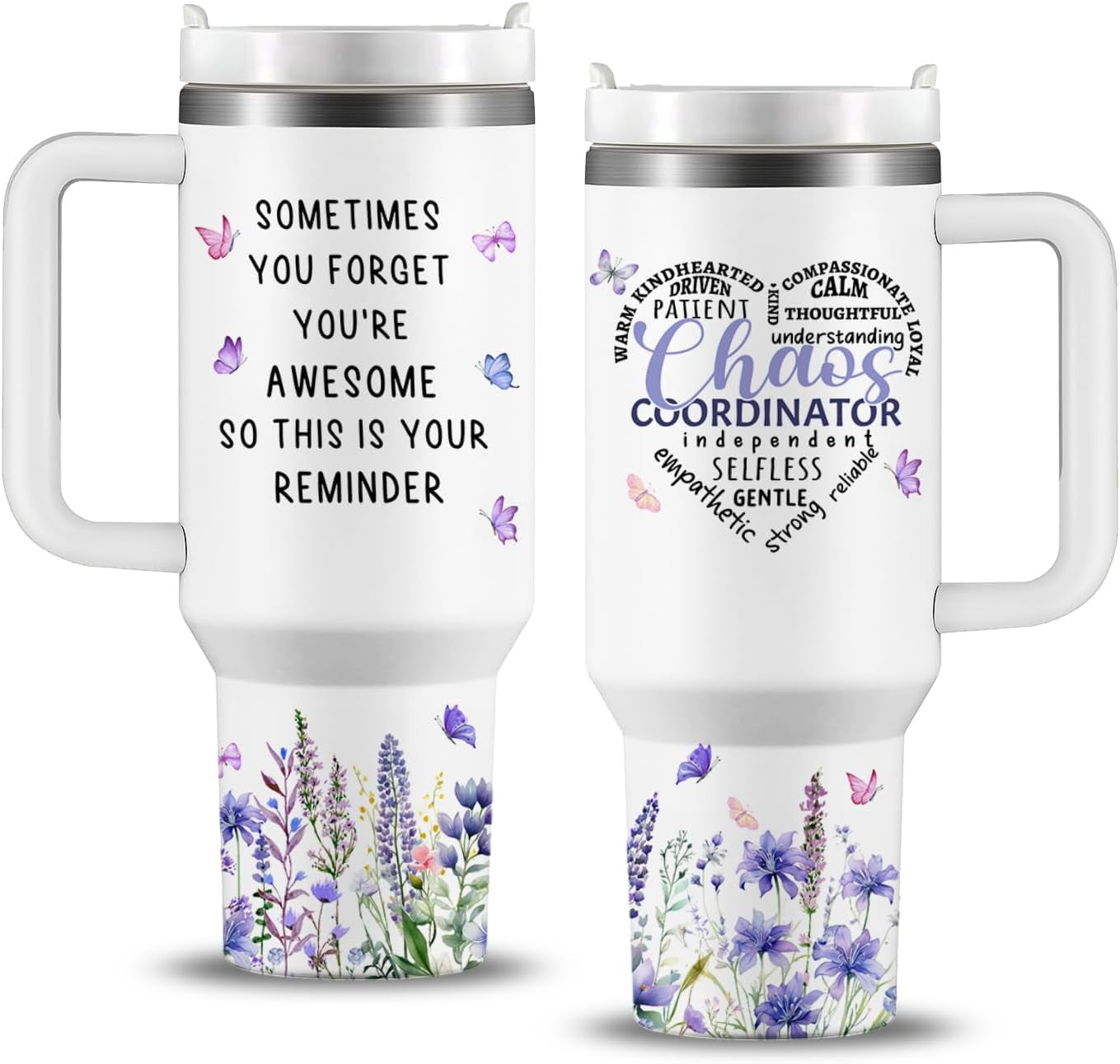40oz Chaos Coordinator Tumbler with Handle, Chaos Coordinator Gifts, Chaos Coordinator Travel Mug Cup, Chaos Coordinator Gifts for Women, Thank You Gifts for Women/Manager/Coworkers