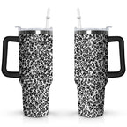 Herobuddy™ 40oz Fashion Leopard Pattern Stainless Steel Flip Straw Tumbler Spill Proof - Reusable Stainless Steel Cup