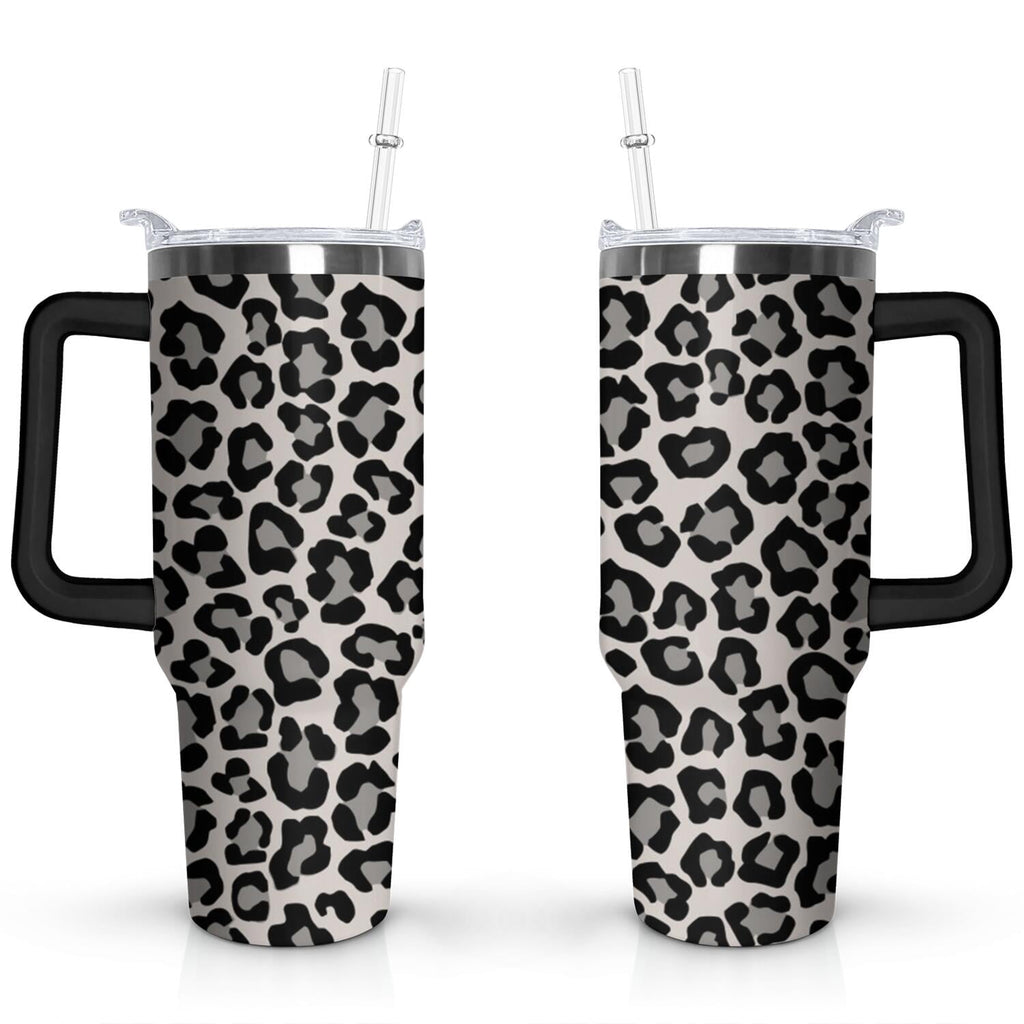 Herobuddy™ 40oz Fashion Leopard Pattern Stainless Steel Flip Straw Tumbler Spill Proof - Reusable Stainless Steel Cup
