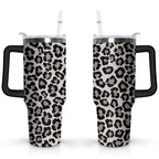 Herobuddy™ 40oz Fashion Leopard Pattern Stainless Steel Flip Straw Tumbler Spill Proof - Reusable Stainless Steel Cup