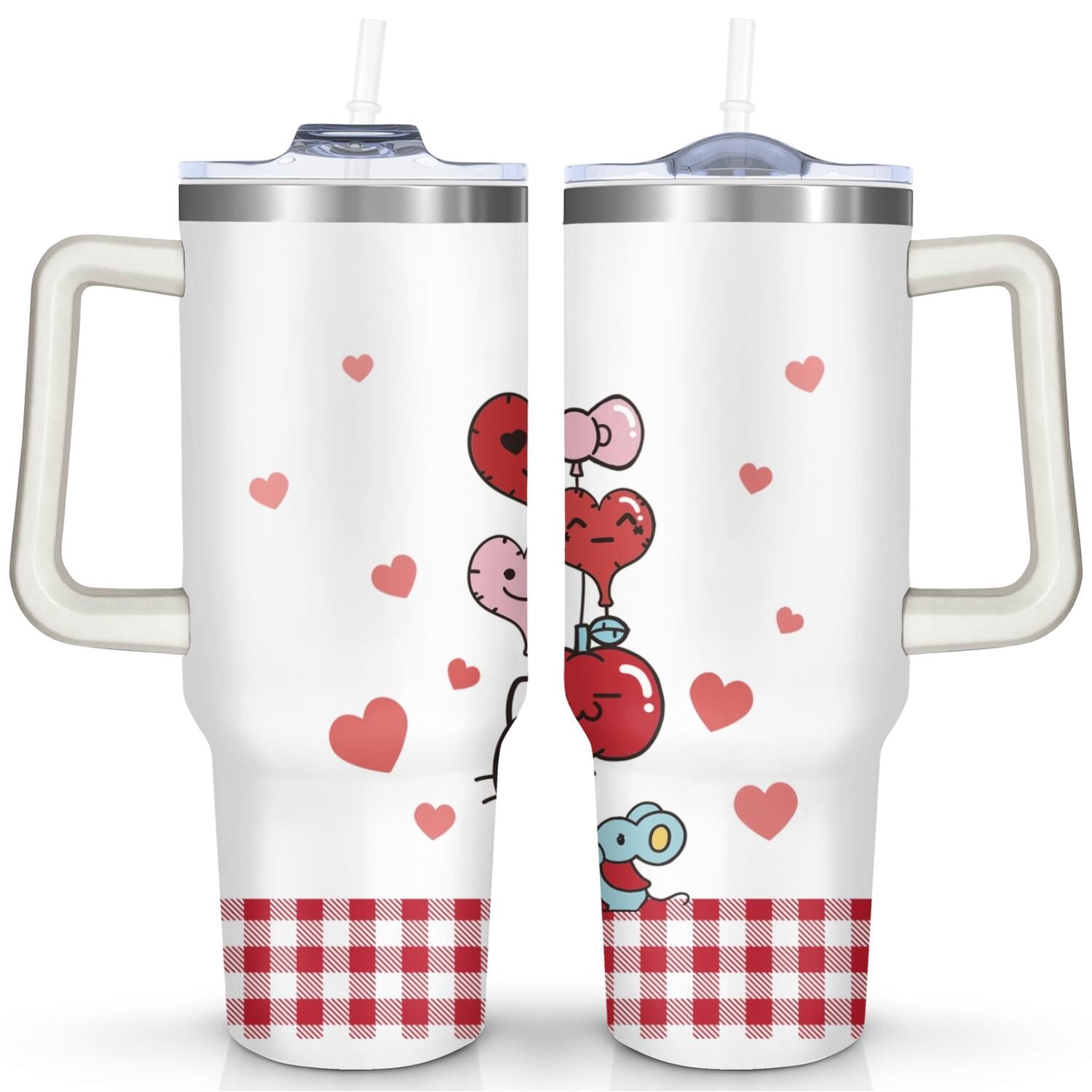 Herobuddy™ 40oz Hello Kawaii Cat Cute Stainless Steel Tumbler with Lid - Reusable Stainless Steel Cup