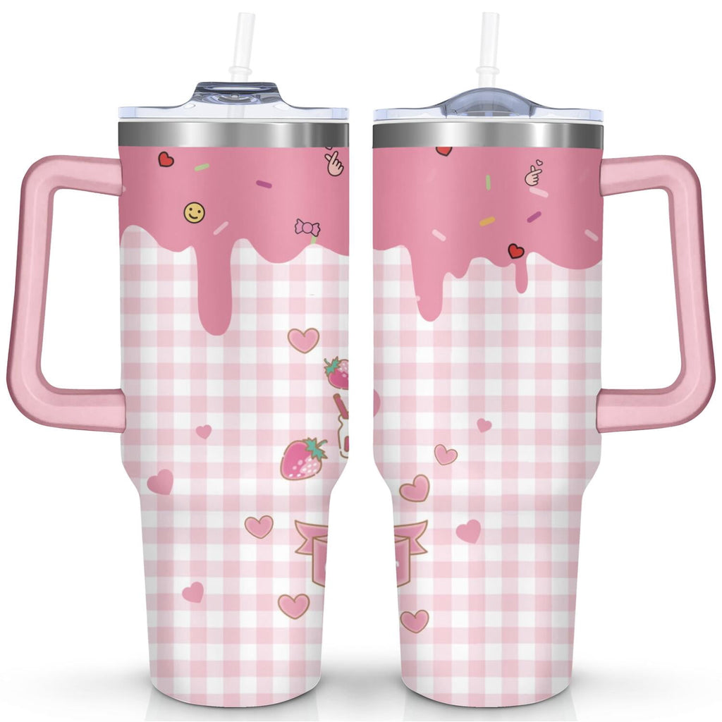 Herobuddy™ 40oz Hello Kawaii Cat Cute Stainless Steel Tumbler with Lid - Reusable Stainless Steel Cup