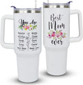 Herobuddy™ 40oz Mom Tumbler with Handle Mamasaurus cup, Mom Gifts from Daughter/Son,Mama - Reusable Stainless Steel Cup