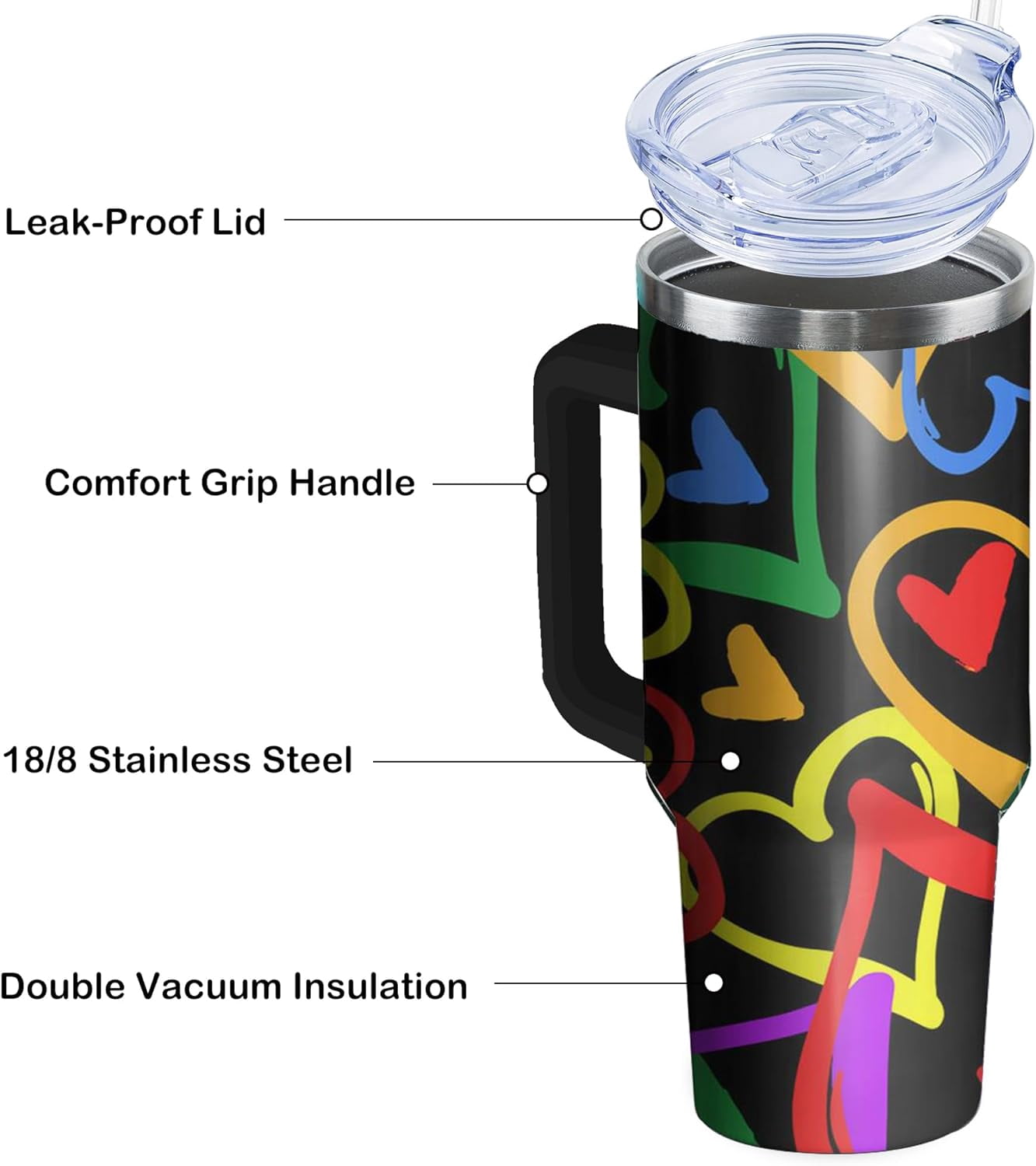 Herobuddy™ 40oz Easter Bunny Tumbler with Handle and Straw, Rabbit Stainless Steel - Leakproof Insulated Water Bottle