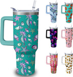 Herobuddy™ 40oz Cute Highland Cow Tumbler with Handle and Straw, Animal Lovers - Insulated Travel Tumbler Cup