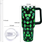 Herobuddy™ 40oz Easter Bunny Tumbler with Handle and Straw, Rabbit Stainless Steel - Leakproof Insulated Water Bottle