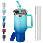 Herobuddy™ SUNSOC 40oz Insulated Tumbler with Handle and Straw – Stainless Steel - Insulated Travel Coffee Mug