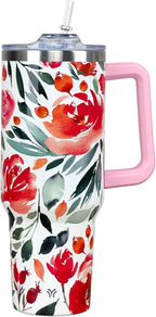 Herobuddy™ 40oz Tumbler with Handle and Straw Lid | Vacuum Insulated Leak - Insulated Travel Tumbler Cup
