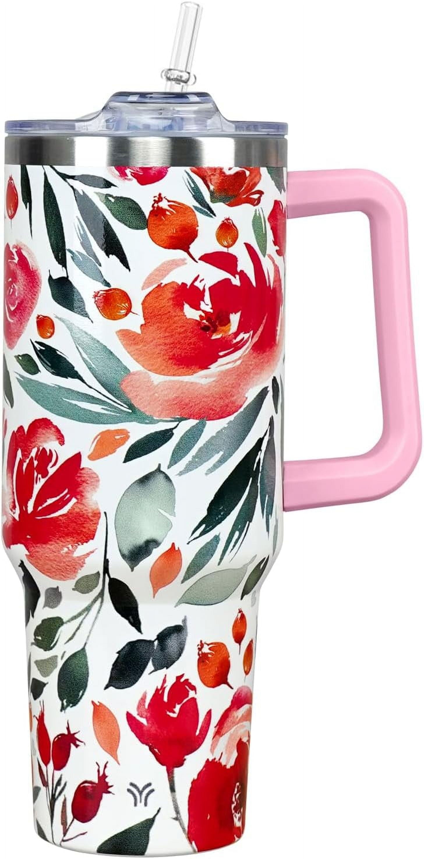 Herobuddy™ 40oz Tumbler with Handle and Straw Lid | Vacuum Insulated Leak - Insulated Travel Tumbler Cup