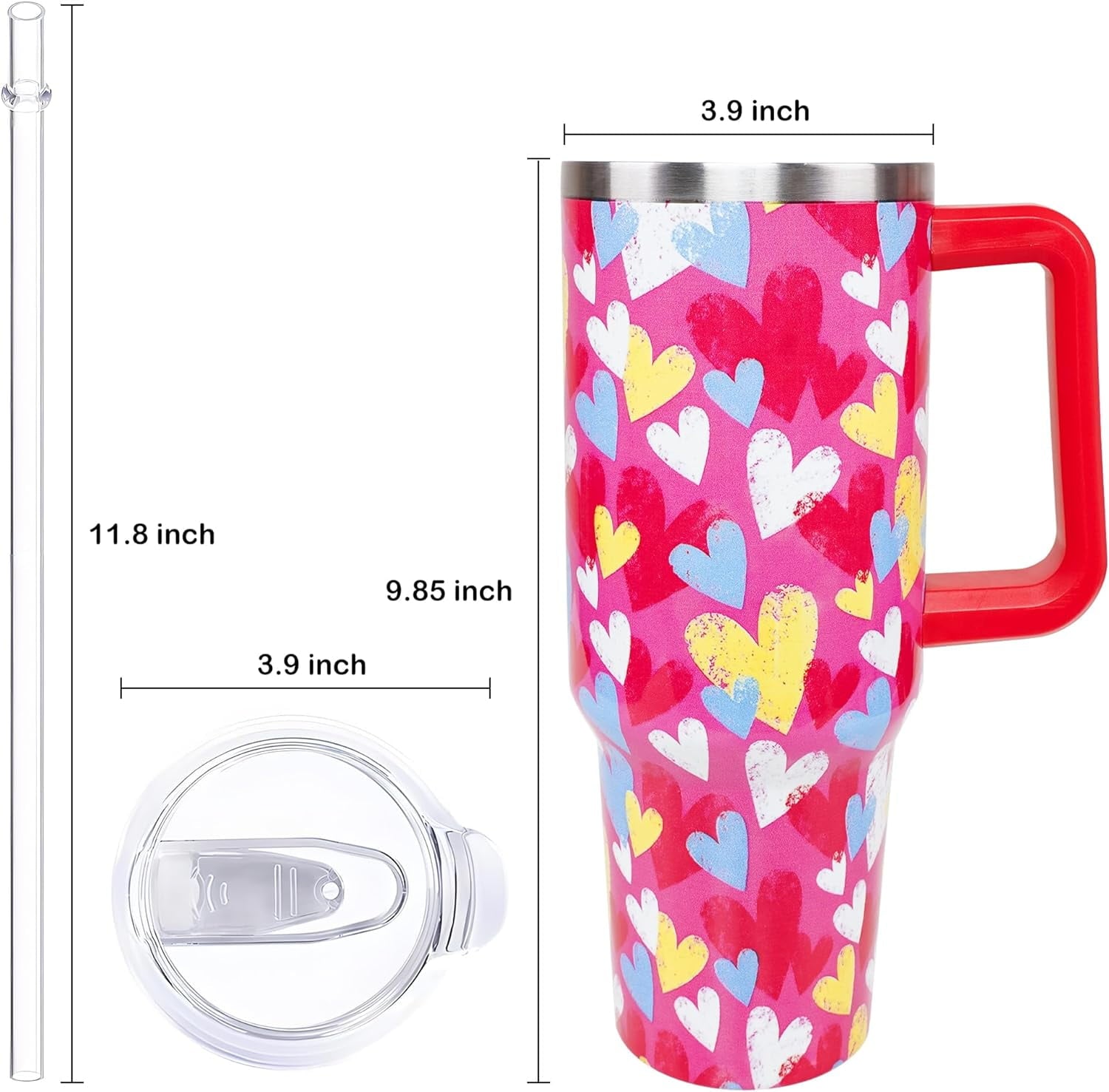 Herobuddy™ 40oz Easter Bunny Tumbler with Handle and Straw, Rabbit Stainless Steel - Leakproof Insulated Water Bottle