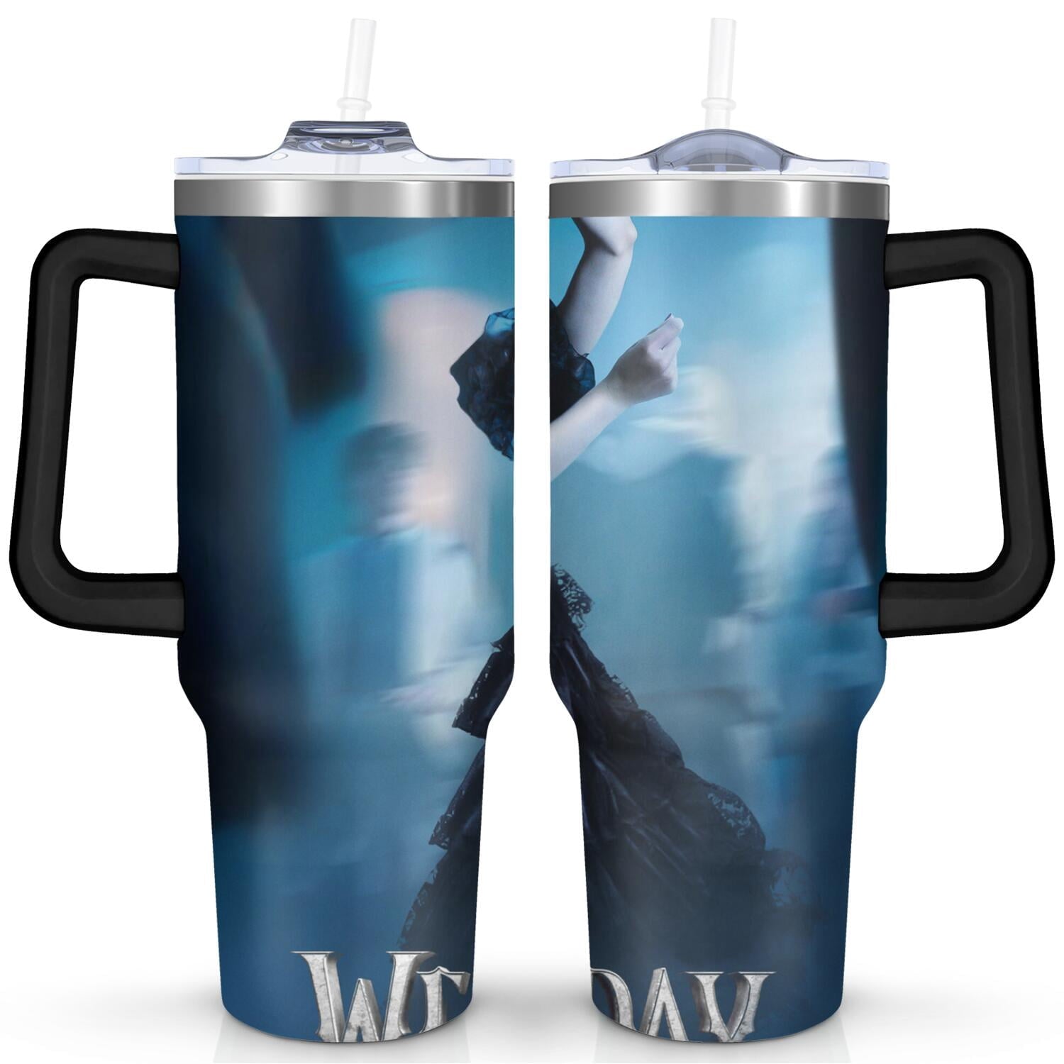 Herobuddy™ 40oz Wednesday Girl Stainless Steel Tumbler with Lid and Straw,Wednesday Stuff - Reusable Stainless Steel Cup