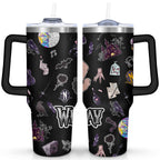 Herobuddy™ 40oz Wednesday Girl Stainless Steel Tumbler with Lid and Straw,Wednesday Stuff - Reusable Stainless Steel Cup