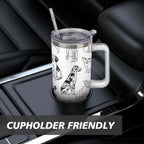 Gift for Dog Lovers Cute Dog Tumbler for Women - 40oz Dog Tumblers with Handle Straw and Lid Tumbler Cup Travel Coffee Mug