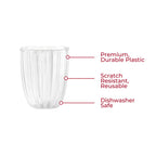 GUZZINI Dolcevita 12oz Low Tumblers (Set of 6) Mother of Pearl - 100% Recycled Plastic - Unbreakable, Reusable, BPA-Free, Iced Coffee, Smoothie, Water - Stackable Cup for Kids, Home & Kitchen