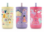 Ello 12 Oz Animal Princess & Unicorn Spill Proof PlasticTumbler Glasses (set of 3)
