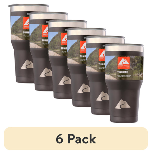 (6 pack) Ozark Trail 32 oz Stainless Steel Insulated Tumbler, Black