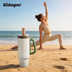 Sidagar 36 oz Stainless Steel Vacuum Insulated Ceramic Lined Tumbler, Cream Sprout White