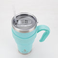 Ozizo 30oz Cup with Handle - 30 Ounce Tumbler with Handle - Tumbler with Straw 30 oz - Insulated Hot and Cold - Cyan Blue Insulated Tumbler - Toddler Insulated Cup - Insulated Straw Cup