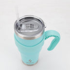 Ozizo 30oz Cup with Handle - 30 Ounce Tumbler with Handle - Tumbler with Straw 30 oz - Insulated Hot and Cold - Cyan Blue Insulated Tumbler - Toddler Insulated Cup - Insulated Straw Cup