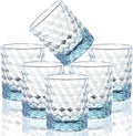 8 Oz 6-Piece Unbreakable Drinking Glasses Tritan Plastic Tumblers Dishwasher Safe BPA Free Small Acrylic Juice Glasses for Kids Plastic Water Glasses (8 Oz 6 Pieces Light Blue)
